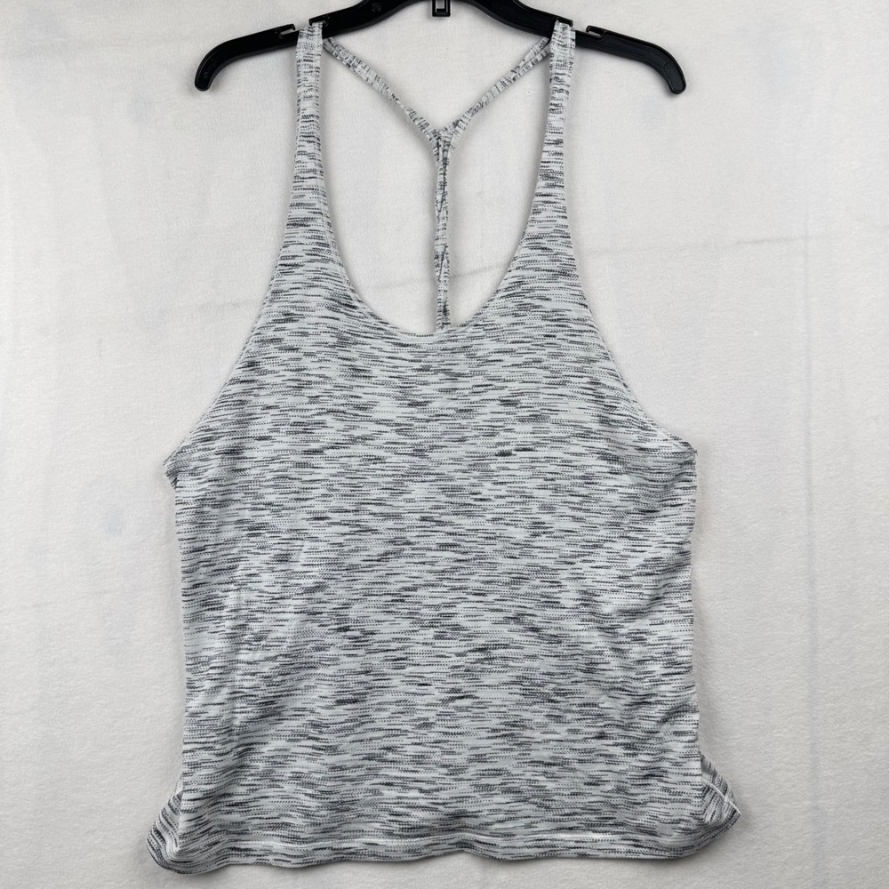 Lululemon Workout Tank Top Athletic Racerback Heathered Gray Womens 12‎